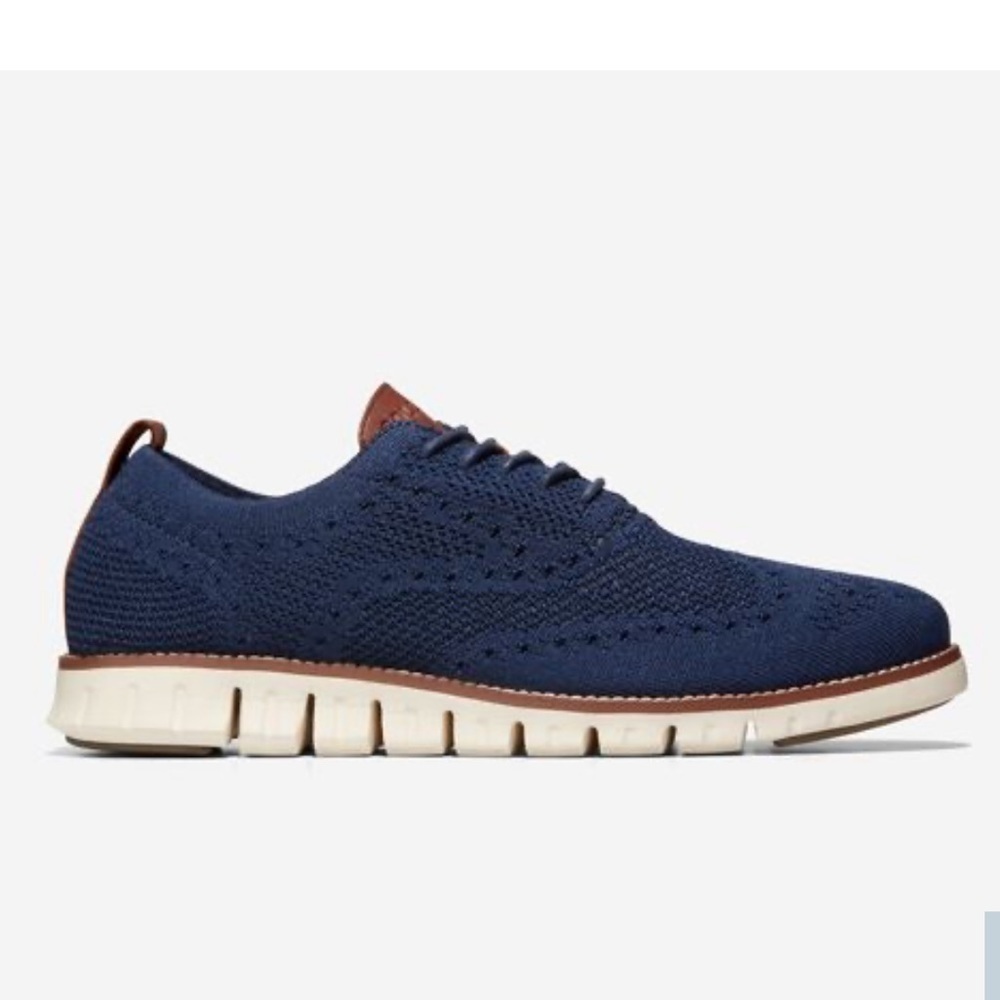 Cole Haan Men's ZERØGRAND Wingtip Oxfords marine blue 11.5 office preppy